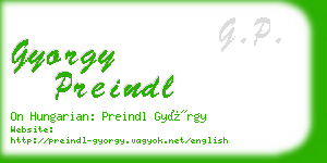 gyorgy preindl business card